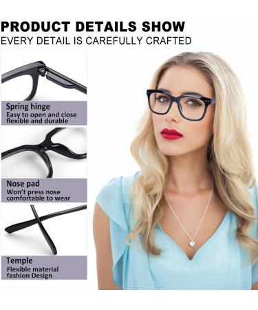6 Pack Fashion Reading Glasses | Blue Light Blocking Oversized Square Readers for Men & Women | Spring Hinge | 1.25x Magnification - Buy Online on GoSupps.com