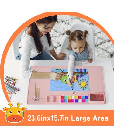 MOHOPE Extra Large Silicone Craft Mat 24x16 - Durable Drawing Board with Ruler for Painting, Crafts, Art, Clay, and Resin - Pink - Buy Online on GoSupps.com