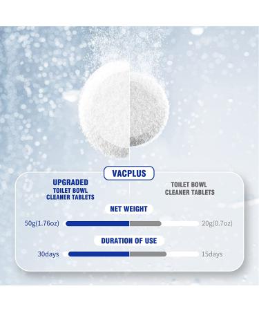 Vacplus Toilet Bowl Cleaner Tablets - 12 PCS, 1.76 oz Automatic Toilet Cleaners with Bleach - Deodorizing, Descaling & Stain Fighting - Buy Online on GoSupps.com