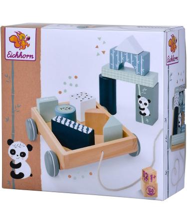 Eichhorn Construction Wagon with 11 Building Blocks - Pull-Along Toy for Kids 12 Pieces 18x17.5 cm Ideal for Ages 1+ - International Shipping Available - Buy Online on GoSupps.com