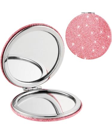 Dimeho Travel Makeup Mirror - Portable Mini Pocket Mirror, Double-Sided 2X/1X Magnifying Compact Cosmetic Mirror, Folding Handheld Mirror for Purses Travel (Pink) - Buy Online on GoSupps.com