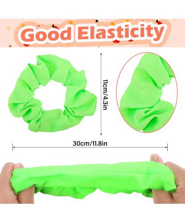 2 Pack Neon Hair Gum Scrunchy - Shining Green Satin Hair Ties for Women | Glittery Silk Hair Jewelry - Buy Online on GoSupps.com