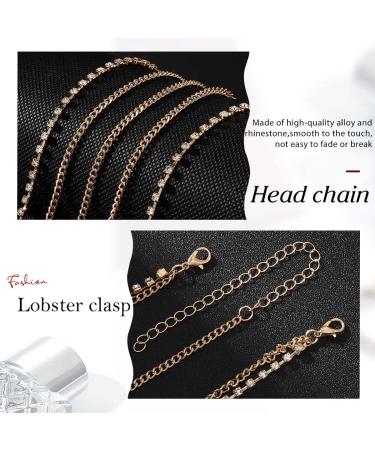 Brinie Boho Rhinestone Gold Head Chain Jewelry for Women - Wedding & Festival Hair Accessory - Buy Online on GoSupps.com