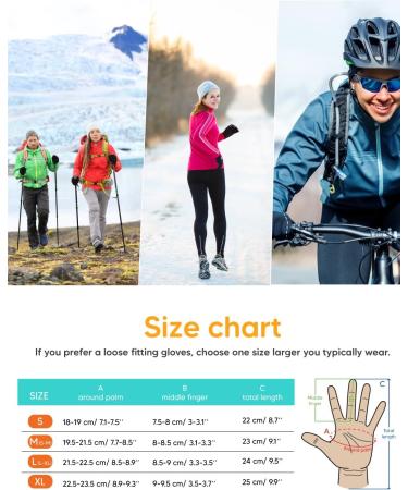 Sport2people Touchscreen Winter Gloves - Thermal Anti-Slip Full Finger Gloves for Men & Women | Perfect for Cycling Driving & Hiking - Buy Online on GoSupps.com