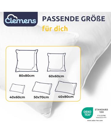 Clemens Daunkissen 2 Set 40x80 cm - Medium-Proof Down Pillows | 85% European Feathers | Ideal for Back & Side Sleepers | Made in Germany - Buy Online on GoSupps.com