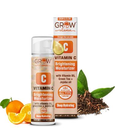 True Skin Vitamin C Face Moisturizer  a Brightening Anti Aging Wrinkle Cream for Face  Formulated with Vitamin B5  Vitamin E  Jojoba Oil  Organic Aloe Vera and Green Tea for Natural Health  1.8 fl oz