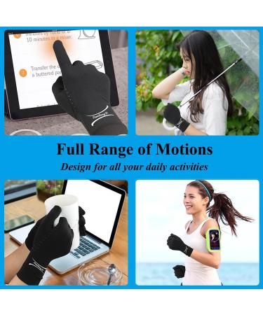Shop 2 Pairs Small Black Copper Arthritis Gloves - Full Finger Compression for Hand Pain Relief Carpal Tunnel Support & Crocheting | Touch Screen Compatible - Buy Online on GoSupps.com