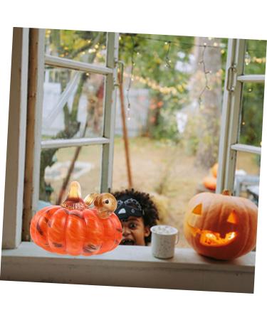 ifundom 2pcs halloween pumpkin pose outdoor faux plants car model home decoration glass collectible squat glass pumpkin funny halloween decorations Durable Pumpkins Ornament reward mini Orangex2pcs 13x10.5cmx2pcs - Buy Online on GoSupps.com