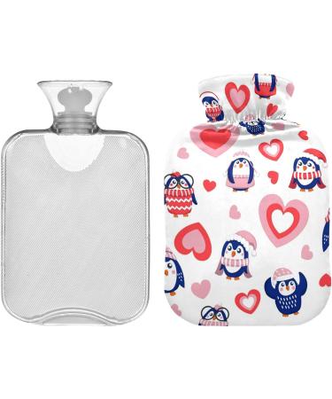 Naanle Valentine's Day Penguins 2L Transparent Hot Water Bottle - Large Bed Warmer for Pain Relief & Therapy - Buy Online on GoSupps.com
