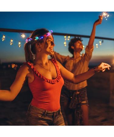 Aumiss LED Flower Crown Headband - 7PCS Luminous LED Flower Wreath for Women/Girls - Perfect for Wedding, Festival, Christmas & New Year Party - Buy Online on GoSupps.com