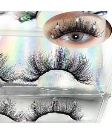 Mink lashes with glitter rhinestones 2022 eyelashes (AF08crystal)