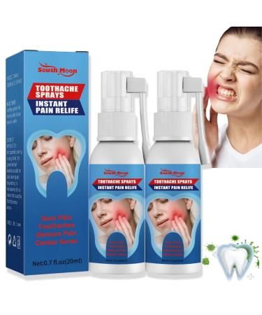 2PCS Toothache Relieving Spray Oral Care Spray Toothache Pain Relief for Adult for Teeth Health Instant Tooth Pain Relief Spray for Toothache Pain Spray for Toothache Relief Sore Gums Treatment