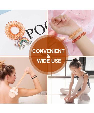 Spiral Hair Ties for Thick Hair - Strong Grip Ponytail Holders (8Pcs, 4 Colors) | No Crease Coil Hair Ties for Girls and Women - Buy Online on GoSupps.com