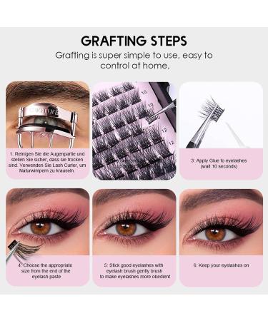 Jsdoin Cluster Lashes 84 Pcs C/D Curl 8-16mm Length DIY Eyelash Extensions - Natural & Mega Styles - Buy Online on GoSupps.com
