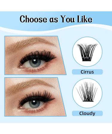 DIY Lash Extension Kit - 84 Pcs Cluster Lashes with Bond, Seal, Remover & Applicator - Cirrus D-8-16mix - Buy Online on GoSupps.com