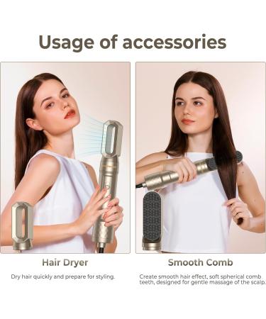 6 in 1 Airstyler Set - Negative Ion Hair Styler & Warm Air Brush | Perfect Christmas Gift | Round Blow & Smooth Brushes - Buy Online on GoSupps.com