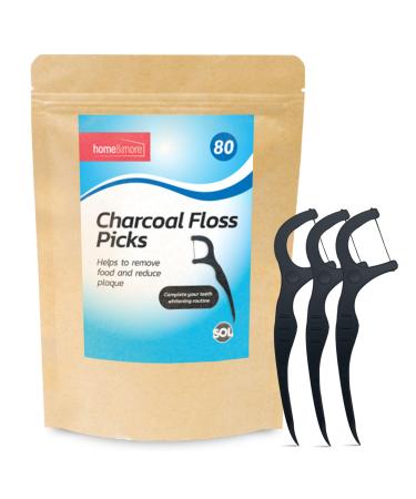 80pk Charcoal Tooth Floss Sticks Biodegradable Floss Picks Floss Harps Dental Floss Sticks Floss Picks Biodegradable Tooth Floss Picks Dental Harps Toothpick Tooth Picks