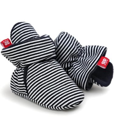 EDOTON Unisex Newborn Winter Boots - Non-Slip Sole, Soft Stay On Bootie Sock - 6-12 Months (Black Stripe) - Buy Online on GoSupps.com