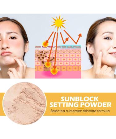 BAInuai Mineral fixing powder foundation SPF 50 PA++++ powder makeup with sun protection oil control natural matte finish mineral sunscreen set of 2 - Buy Online on GoSupps.com