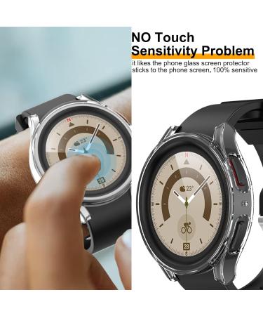 5+5 Pack Galaxy Watch 5 Pro 45mm Screen Protector Case + Tempered Glass Films - Blue Black/Silver/Clear/Green 45mm - Buy Online on GoSupps.com