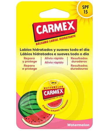 Carmex Lip Balm SPF15 Watermelon Jar 7.5g Moisturizes Protects Repairs Soothes and Smoothes Lips