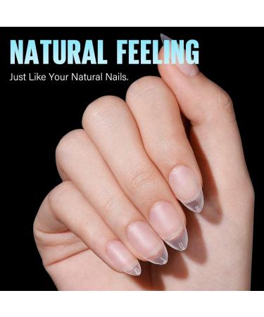 Tomicca Almond Short Nail Tips - 240 Pieces Gel & Acrylic Full Cover Pre-shaped Half Matt Tips in 15 Sizes - Buy Online on GoSupps.com