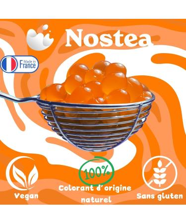 Nostea - Perles Bubble Tea Mangue - Popping Boba Sans Gluten - Perles au Jus de Fruit pour Th Boissons Dessert - Fabrication Fran aise - 450 gr - Buy Online on GoSupps.com