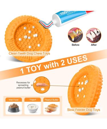 PCEOTLLAR Dog Toys for Aggressive Chewers - Durable Natural Rubber Interactive K Toy for Medium & Large Dogs - Perfect for Playtime & Chewing - Orange - Buy Online on GoSupps.com