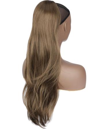 PORSMEER 26 Natural Curly Drawstring Ponytail Extension | Brown Synthetic Hairpiece for Women - Daily Use/Party - Brown-8/26 - Buy Online on GoSupps.com