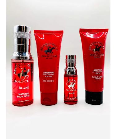 Beverly Hills Polo Club Blaze 4 Piece Gift Set Collection with Body Spray Shower Gel Eau De Toilette After Shave - Buy Online on GoSupps.com