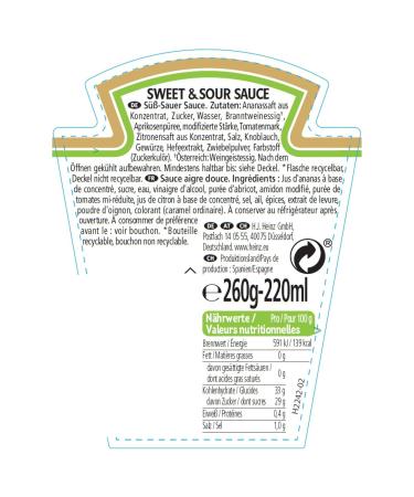 Buy Heinz Sweet & Sour Sauce 220ml - Authentic Sweet and Sour Flavor for International Shipping - Buy Online on GoSupps.com