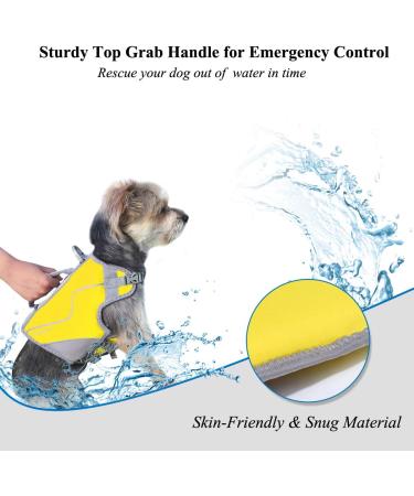 Vivaglory Sporty Pet Security Vest for Dogs - Durable Neoprene Rescue Vest with Velcro Fastener - Yellow - Small (Chest 46-56cm) - Buy Online on GoSupps.com