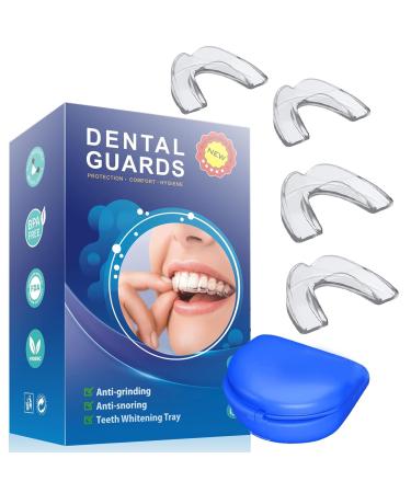 Xumann 4pc Teeth Grinding Night Guard for Adults Mouth Guard for Teeth Grinding Anti Snore Mouth Guard Retainers Sleep Mouthguard