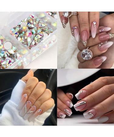 Nail Art Rhinestones & Pearls Set - DIY Nail Decor Supplies | Half Round Design Gems for Acrylic Nails - Buy Online on GoSupps.com