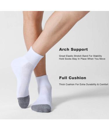 CS Celersport Men's Ankle Socks 6 Pack - White, Size 9-12 | Cushioned Athletic Running Socks - Buy Online on GoSupps.com