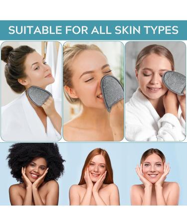 Reusable Bamboo Microfiber Makeup Remover Pads - Super Soft Facial Cleaning Pads with Laundry Bag - Eco-Friendly Light Gray 13x10cm - Buy Online on GoSupps.com