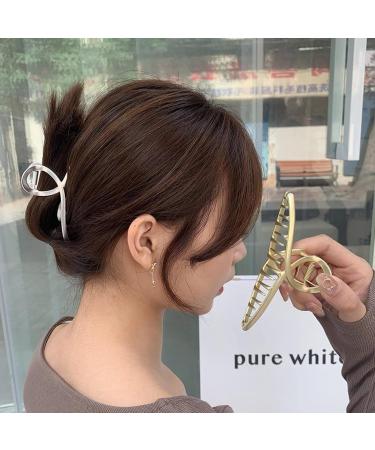 Shop Stylish Pop Full 3-Piece Large Metal Hair Clips for Women | Slipproof Hair Needles - Rose Gold Silver & Gold - Buy Online on GoSupps.com