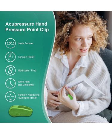 2 PCs Portable Acupressure Clips - Stress Relief Tool for Headaches & Anxiety - Green Massage Acupressure Tool - Buy Online on GoSupps.com