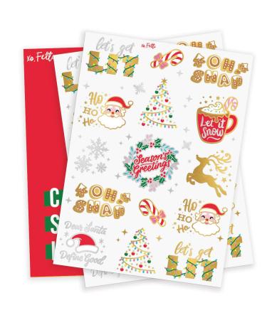 XO Fetti Christmas Temporary Tattoos for Kids - 30 Glitter Styles | Merry Christmas Party Favors & Stocking Stuffer - Buy Online on GoSupps.com