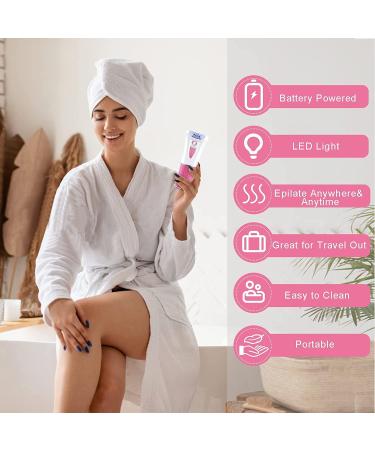 Portable Smooth Glide Epilator for Women - Cordless Electric Facial Hair Removal and Peach Fuzz Remover for Bikini, Face, Arms, Legs, Armpits - Gentle and Sensitive Skin Care - Buy Online on GoSupps.com