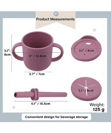 RQ Brothers Silicone Toddler Sippy Cup - BPA Free Training Cup with Straw and Handle for 6-18 months - 8.4oz Baby Water Bottle in Dark Pink - Buy Online on GoSupps.com