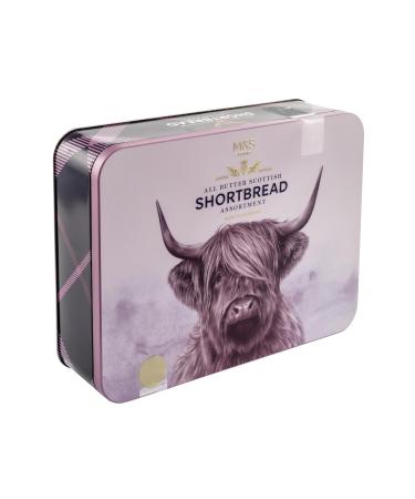 M&S Highland Cow All Butter Scottish Shortbread Biscuit Assortment Tin Limited Edition Design Purple 650g