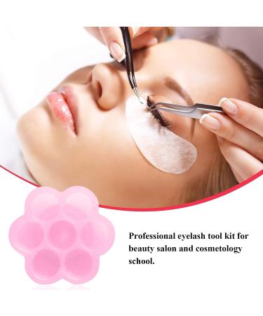 Fenshine Eyelash Extension Glue Holder Set - 100 PCS Flower Shape Cups with Glue Point Roll - Eyelash Extension Supply Kit - Buy Online on GoSupps.com