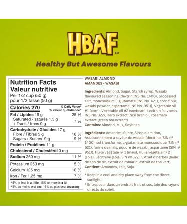 HBAF Roasted Almonds Wasabi Spicy Nuts Snack Pack from South Korea 190g - Buy Online on GoSupps.com