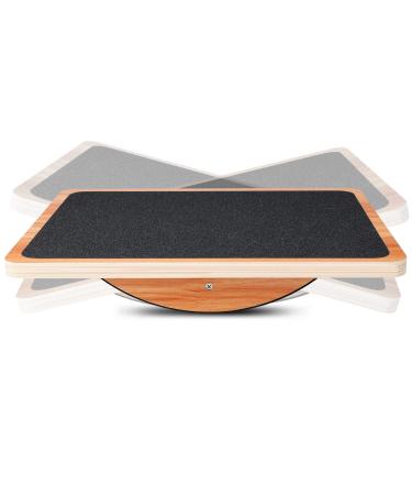 P&BEXC Wooden Balance Board for Balance Training and Keep Healthy Core Strength,Balancing Board Under Desk,Anti-Slip Roller Board,Satablility and Portable Wobble Boards for Office / Home