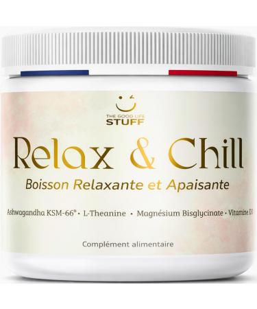 Relax & Chill Boisson Relaxation Anti-Stress/Ashwagandha KSM-66 L theanine Magnesium Bisglycinate & Vitamine D/Baisse Cortisol & Stress Am liore D tente et Qualit du Sommeil/Sans Cafeine ni Sucre