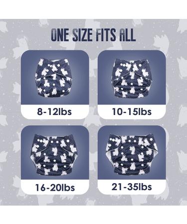 Langsprit 6 Pack Baby Cloth Diaper with Highly Absorbent Inserts - Reusable Newborn Diapers for Unisex - Washable and Eco-Friendly - Buy Online on GoSupps.com