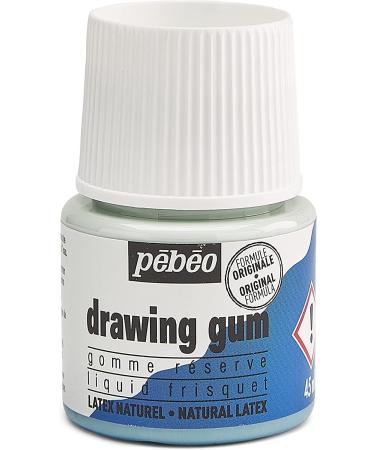 Pebeo Easy Peel Liquid Latex Masking Fluid for Ink, Watercolor & Gouache - 45ml Bottle with Natural Brushes - Fine Arts Supplies - Buy Online on GoSupps.com