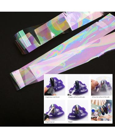 ECSiNG 10 Rolls White Pearl Color Holographic Nail Foil Transfer Sticker Roll Set Nail Art Transfer Glitter Stickers for Nail Art Decoration DIY Salon -Style-A Style A - Buy Online on GoSupps.com