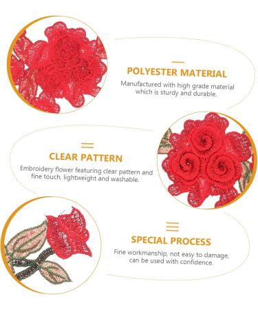 KALLORY 6 Pcs Embroidery Appliqu Flower Decals Embroidery Paste Diy Craft Supply Folk- 3d - Buy Online on GoSupps.com